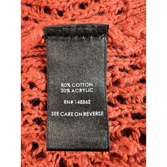 Torrid Womens Orange V-Neck 3/4 Sleeve Open Knit Pullover Sweater Size‎ 5X - Picture 9 of 11